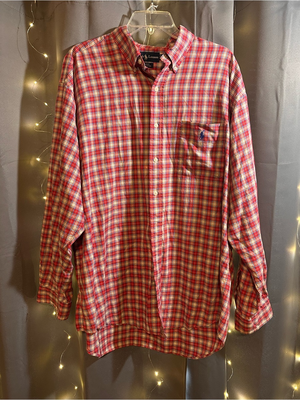 Polo by Ralph Lauren Red and White Plaid Button-Down Shirt